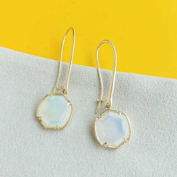 Kendra Scott Davis Gold Opalite Earrings - Picture 3 of 3